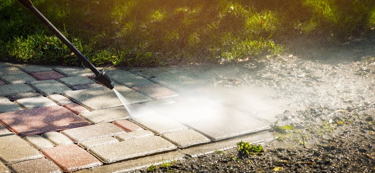 Driveway pressure washing
